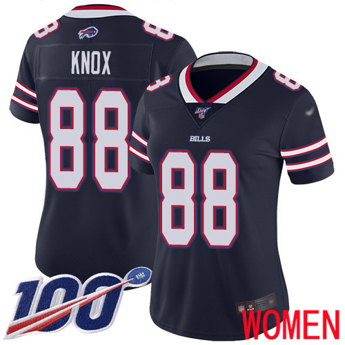 Women Buffalo Bills #88 Dawson Knox Limited Navy Blue Inverted Legend 100th Season NFL Jersey->women nfl jersey->Women Jersey